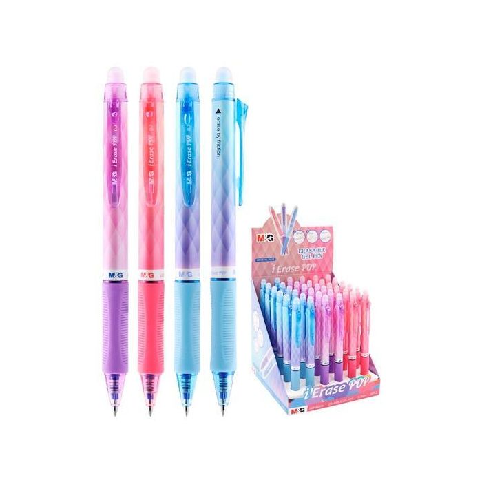 M&G Bolígrafos Tinta De Gel Borrable Ierase Pop Retráctil C-Surtidos Expositor 36 Ud