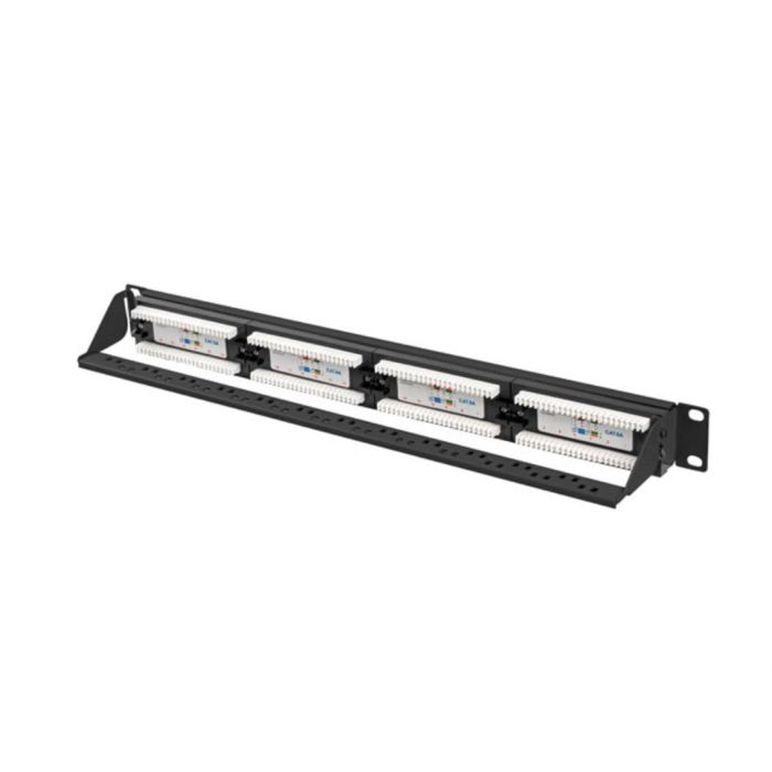 LANBERG PPUA-1024-B Panel de Parcheo 1U Cat6a Blindaje UTP Negro para Montaje en Bastidor 4