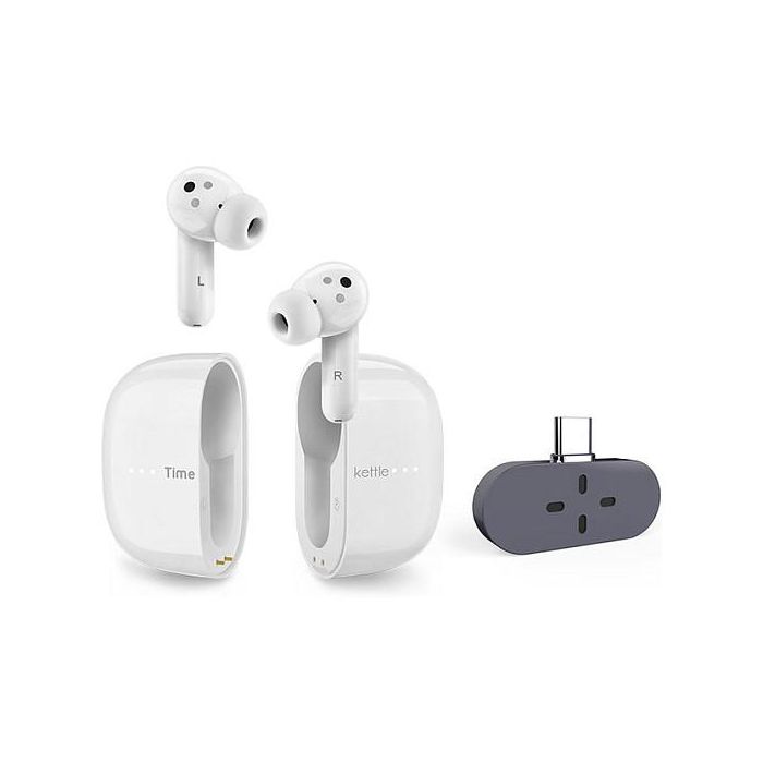 Timekettle M3 Auriculares con Traducción Offline Inalámbricos Bluetooth 5.2 para Llamadas/Música, Resistentes al Agua IPX4, 25h Batería, Blanco
