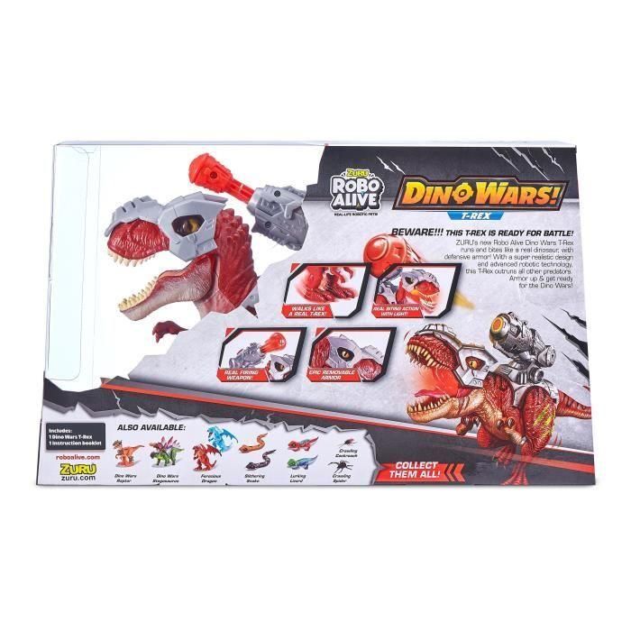 Dinosaurio interactivo - ZURU - ROBO ALIVE Dino Wars T-Rex - Camina y ruge - Armadura defensiva - Lanzamisiles 4 Dinosaurio interactivo - ZURU - ROBO ALIVE Dino Wars T-Rex - Camina y ruge - Armadura defensiva - Lanzamisiles 4