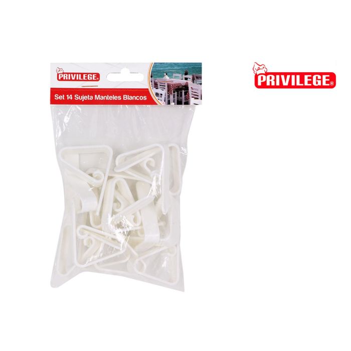 Set 14 Sujeta Manteles 4.5 cm Blancos - Privilege (24 Cajas) Set 14 Sujeta Manteles 4.5 cm Blancos - Privilege (24 Cajas)