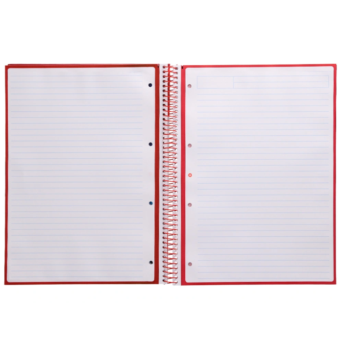 Antartik Cuaderno espiral micro A4, tapa forrada, 80 hojas, 90 gr, impresión horizontal, color frambuesa 4