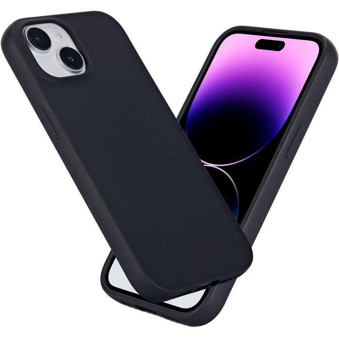 eSTUFF Funda TPU INFINITE VIENNA para iPhone 15 Negra - 100% Plástico Reciclado, Protección Anticaída y Arañazos 5