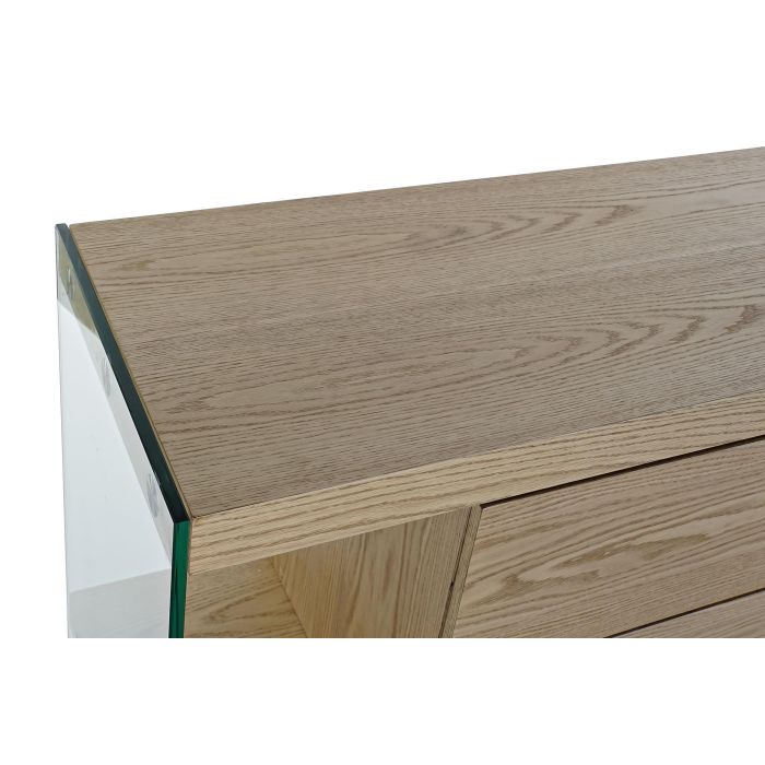 Mesa Comedor Moderno DKD Home Decor Marron Claro Transparente 100 x 75 x 200 cm 1