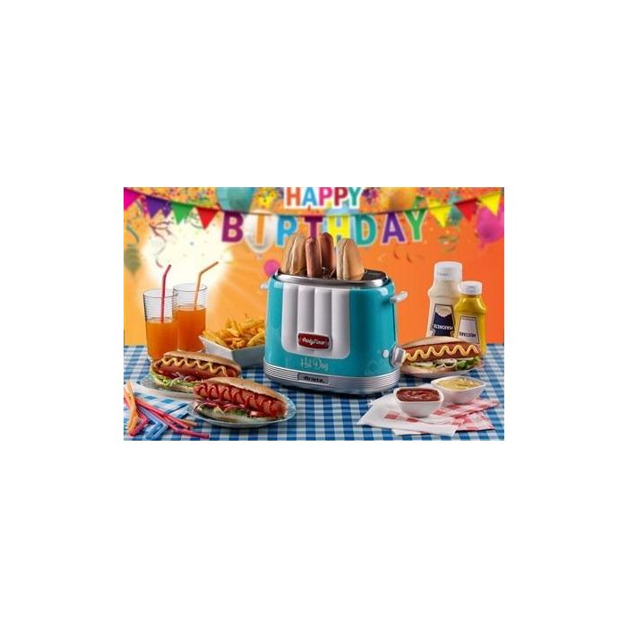 Ariete 206/01 Máquina para Hot Dog Party Time, Automática, Caliente, Capacidad 2 Bollos, Color Azul 12 Ariete 206/01 Máquina para Hot Dog Party Time, Automática, Caliente, Capacidad 2 Bollos, Color Azul 12