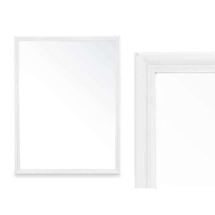 Espejo de Pared con Marco de Madera Blanco 65x85 cm - Giftdecor 1 Espejo de Pared con Marco de Madera Blanco 65x85 cm - Giftdecor 1