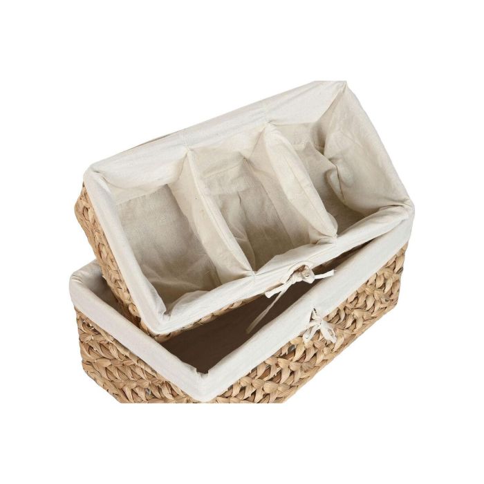DKD Home Decor Cesta Tropical de Jacinto de Agua Natural 45 x 30 x 55 cm - Set de 6 Piezas 3