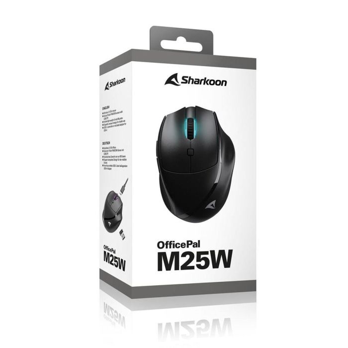 Sharkoon OfficePal M25W ratón Juego mano derecha RF Wireless + USB Type-C Óptico 4000 DPI 2 Sharkoon OfficePal M25W ratón Juego mano derecha RF Wireless + USB Type-C Óptico 4000 DPI 2