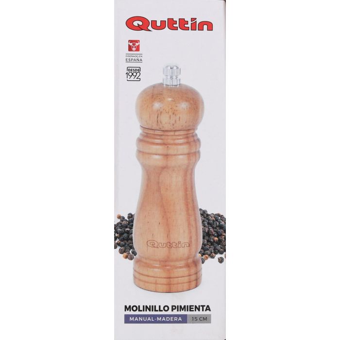 Molinillo de Pimienta de Madera 15 cm Quttin (20 Unidades) 1 Molinillo de Pimienta de Madera 15 cm Quttin (20 Unidades) 1