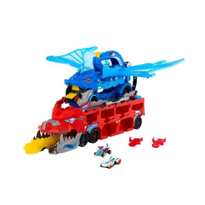 Vehiculohot wheels city dragón transportador. incluye 2 coches. 4