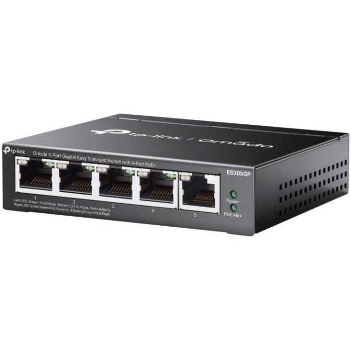 TP-Link ES205G Switch Gestionado Omada Gigabit Ethernet 5 Puertos Cloud VLAN QoS Montaje Pared Negro Sin Ventilador 2 TP-Link ES205G Switch Gestionado Omada Gigabit Ethernet 5 Puertos Cloud VLAN QoS Montaje Pared Negro Sin Ventilador 2