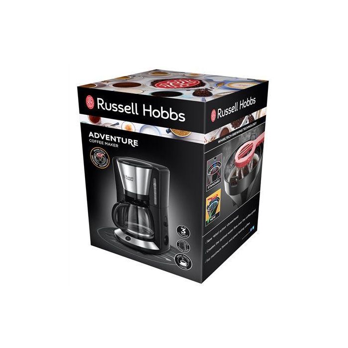 Russell Hobbs 24010-56 Cafetera de Goteo Adventure, Jarra de Cristal 1.25L (10 Tazas), Tecnología WhirlTech, Color Negro 6
