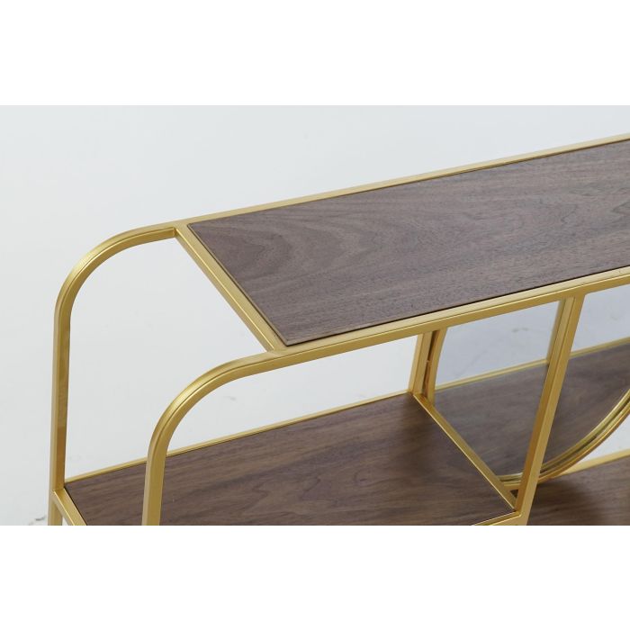 DKD Home Decor Espejo Dorado Marron con Estantería 18 x 40 x 100 cm 1