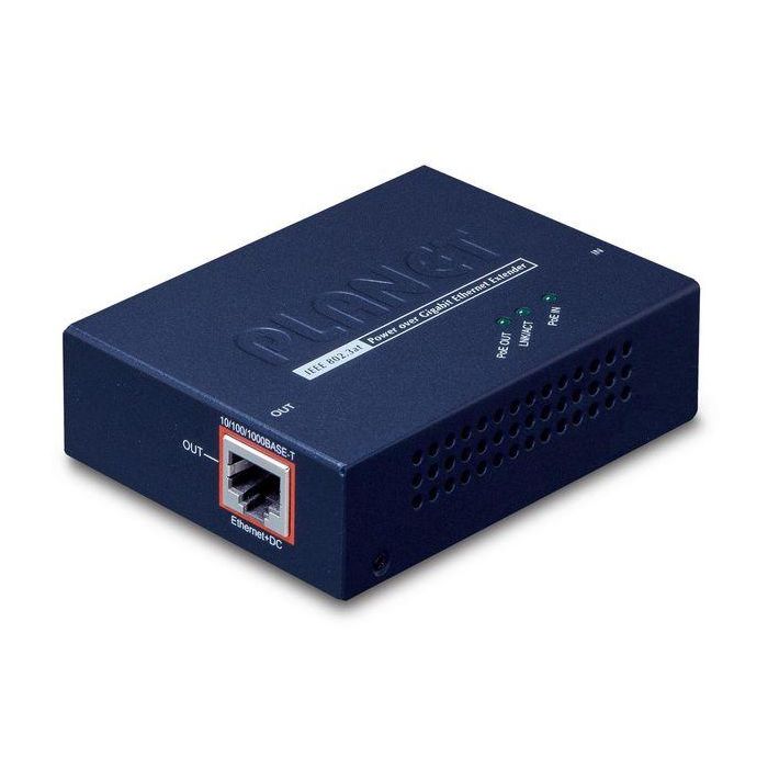 Planet POE-E201 Extensor Gigabit Ethernet PoE IEEE 802.3at/af de Alta Potencia, Alcance Extendido hasta 500m