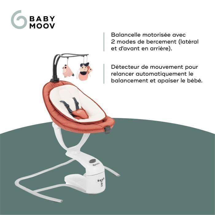 Babymoov Swoon Motion Columpio eléctrico para bebés, asiento de 360 °, terracota 2