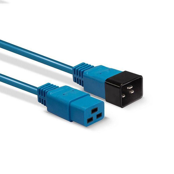 Lindy 3m IEC C19 to C20 Extension Cable, Blue 2 Lindy 3m IEC C19 to C20 Extension Cable, Blue 2