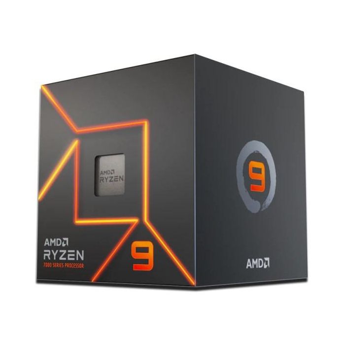 AMD Procesador Ryzen 9 7900 AM5 Caja 4.0GHz MaxBoost 5.4GHz 12 Nucleos 24 Hilos 76MB 65W Wraith Prism Cooler RGB