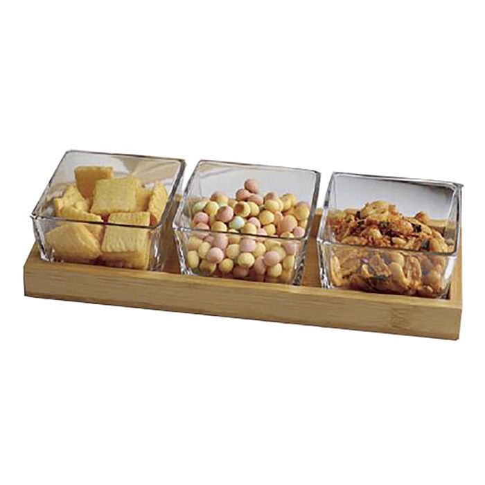 Tabla Aperitivo Basicos DKD Home Decor Natural 11 x 6 x 31.5 cm Set de 4 1