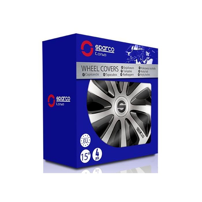Tapacubos Sicilia Bicolor 15" Plata-Negro Spc 4 Unidades Cs5 SPC1573SVBK 2 Tapacubos Sicilia Bicolor 15" Plata-Negro Spc 4 Unidades Cs5 SPC1573SVBK 2