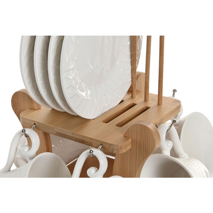 Juego de Tazas de Café Home ESPRIT Blanco Bambú Porcelana 200 ml 1 Juego de Tazas de Café Home ESPRIT Blanco Bambú Porcelana 200 ml 1