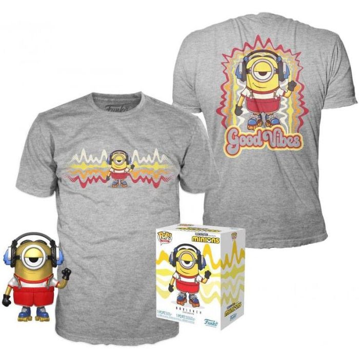 Set figura POP & Tee Minions Roller Skating Stuart Metallic Exclusive Talla: M 0 Set figura POP & Tee Minions Roller Skating Stuart Metallic Exclusive Talla: M 0