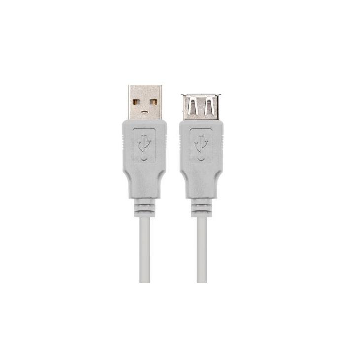 Nanocable 10.01.0203 Cable Alargador USB 2.0 USB-A Macho a USB-A Hembra 1.8m Beige Nanocable 10.01.0203 Cable Alargador USB 2.0 USB-A Macho a USB-A Hembra 1.8m Beige