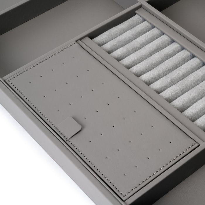 Emuca Kit de cajón organizador y bastidor regulable Quartz para armarios, guías de cierre suave y extracción total, Módulo 60cm, Acabado Titanio 3 Emuca Kit de cajón organizador y bastidor regulable Quartz para armarios, guías de cierre suave y extracción total, Módulo 60cm, Acabado Titanio 3