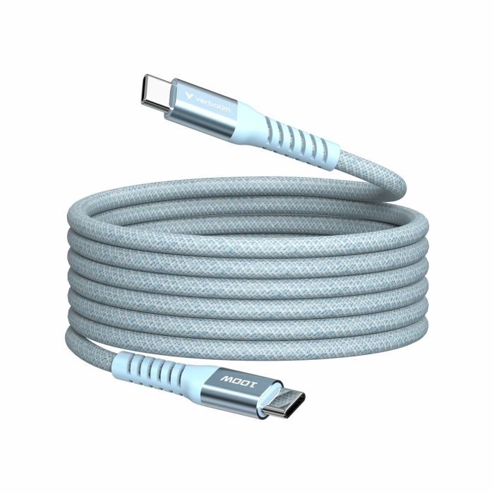 Verbatim Cable Magnético USB-C a USB-C Azul 1,20 M - 480Mbps, 100W, PD 3.0, QC 3.0 Verbatim Cable Magnético USB-C a USB-C Azul 1,20 M - 480Mbps, 100W, PD 3.0, QC 3.0