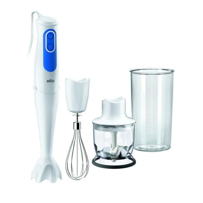 Batidora de mano BRAUN con picadora de tortillas - MQ3025WH - Blanco y Azul