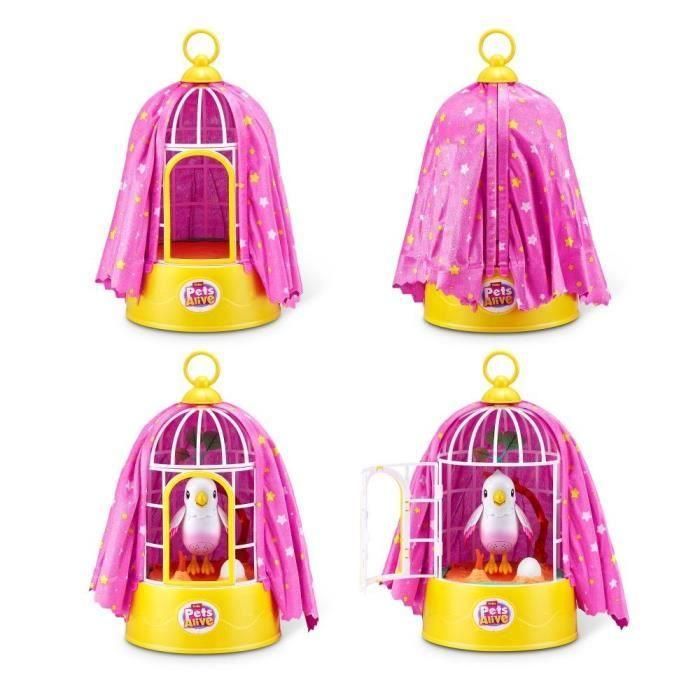 Zuru ZUR1755687616167 Pájaro interacivo, MASCOTAS VIVAS Polly el Mágico - Reacciona al Tacto, Canta y se Mueve - 3+ años 3