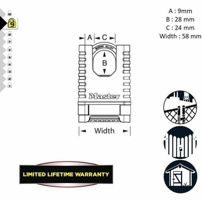 Candado de combinación Master Lock M1177EURD Latón 3 Candado de combinación Master Lock M1177EURD Latón 3