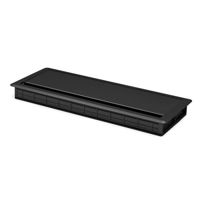 Herrajes Alk Pasacable con Tapa Amortiguada Simple, Acabado Negro