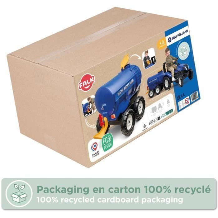 Remolque cisterna New Holland FALK - Capacidad 30L - Azul - Compatible con tractores FALK (3-7 años) - 100% fabricado en Francia 5