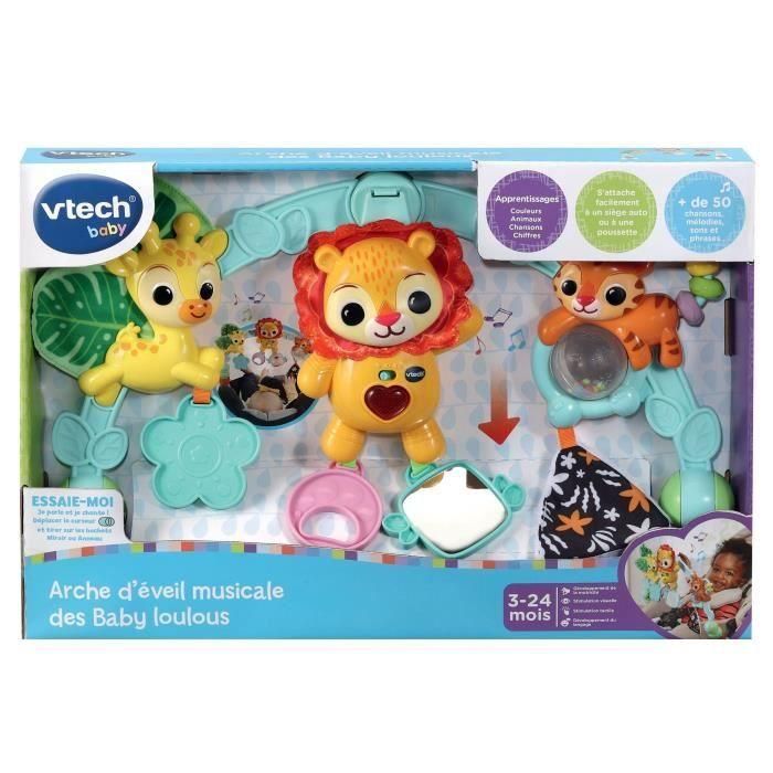 VTech Baby Arco musical del despertar para gatitos bebés articulado con texturas para cuna, silla de coche y cochecito 1