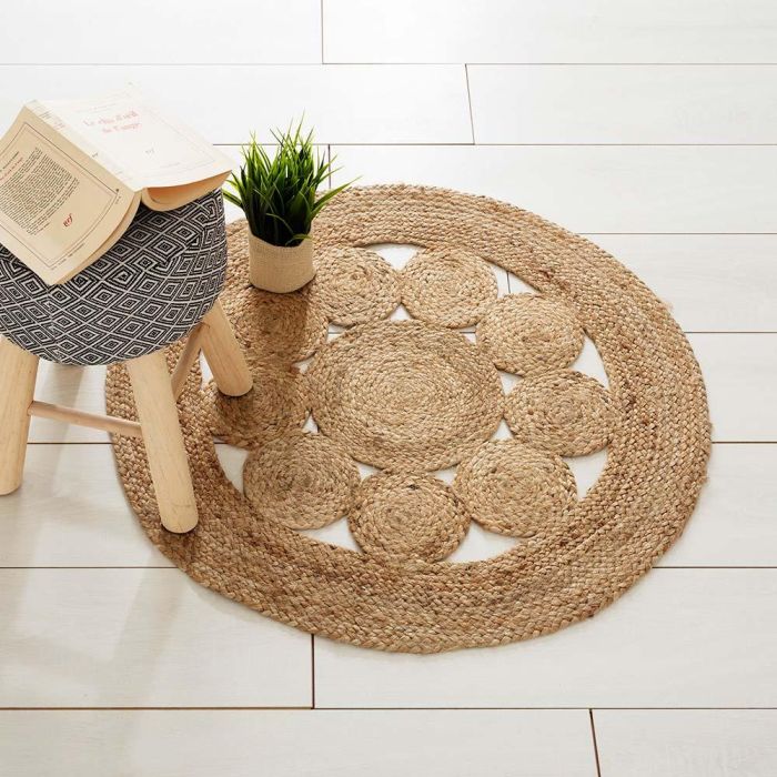 Atmosphera Alfombra de Yute Calada Ø80cm - Natural 1 Atmosphera Alfombra de Yute Calada Ø80cm - Natural 1