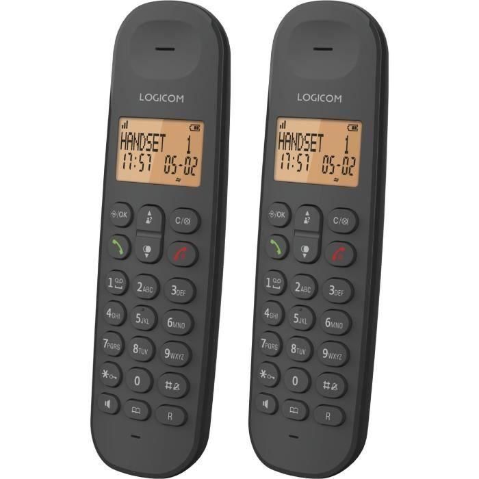Logicom LOG1695682803788 DECT ILOA 255T DUO Teléfono Fijo Inalámbrico Negro con Contestador Automático 2