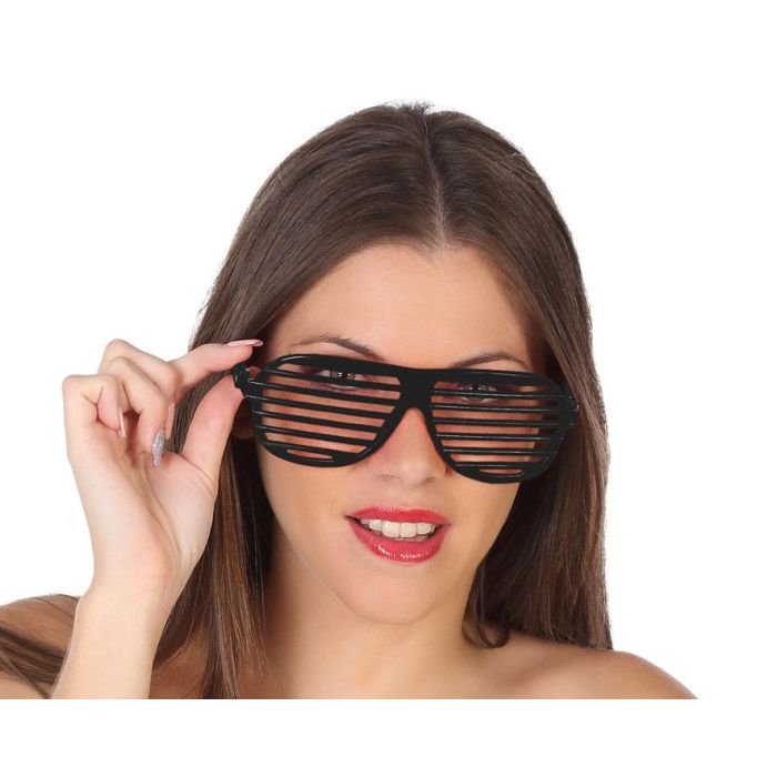 Gafas Rejilla Negro Carnaval Adulto