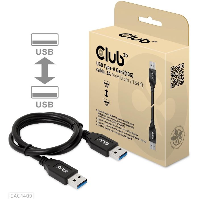 Club3D Kabel USB Typ-A Gen2 0.5m 10 Gbps St/St 1