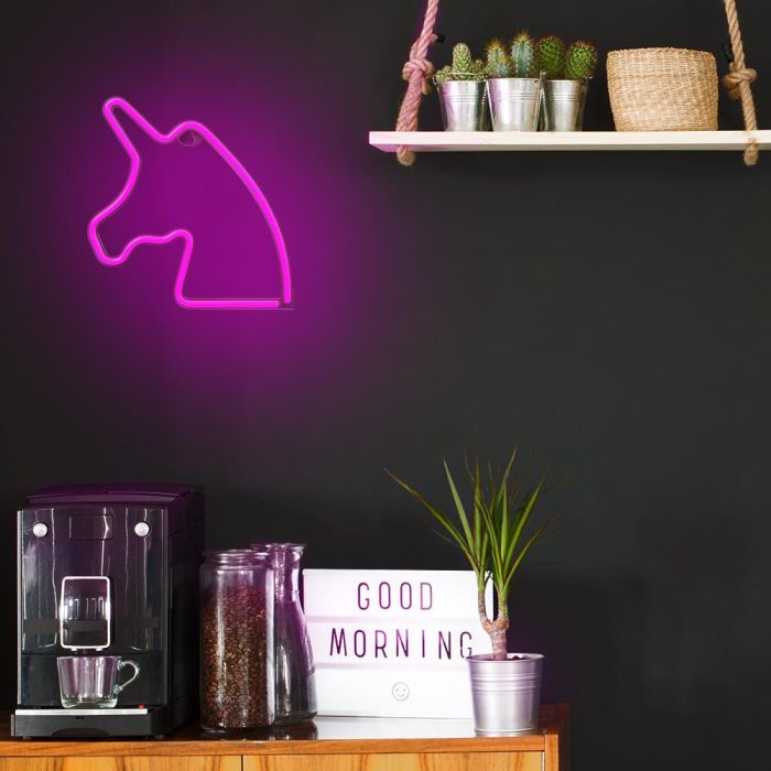 Forever Lampara Neon LED Unicornio Rosa - Iluminación Decorativa, Tecnología LED Eficiente, USB o Pilas AA, Ideal para Hogar o Negocios 9 Forever Lampara Neon LED Unicornio Rosa - Iluminación Decorativa, Tecnología LED Eficiente, USB o Pilas AA, Ideal para Hogar o Negocios 9