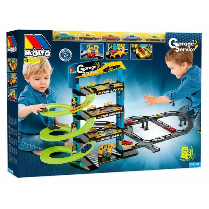 Molto Parking 4 plantas con 5 coches incluidos - Juguete de Plástico para niños 3+ años 5 Molto Parking 4 plantas con 5 coches incluidos - Juguete de Plástico para niños 3+ años 5