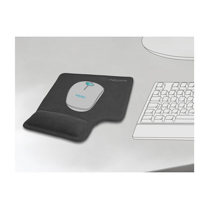 Delock Alfombrilla de Ratón Ergonómica con Gel para Zurdos - Negro, Reposamuñecas, Base Antiderrapante, 220 x 170 mm 2 Delock Alfombrilla de Ratón Ergonómica con Gel para Zurdos - Negro, Reposamuñecas, Base Antiderrapante, 220 x 170 mm 2