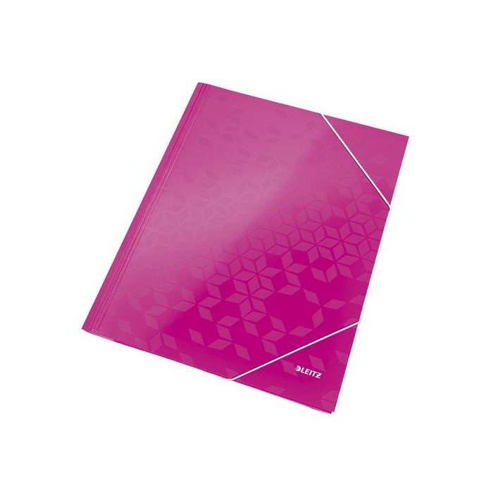 Carpeta De Gomas Y Solapas Leitz Wow Carton Plastificado A4 Fucsia (Set de 10)