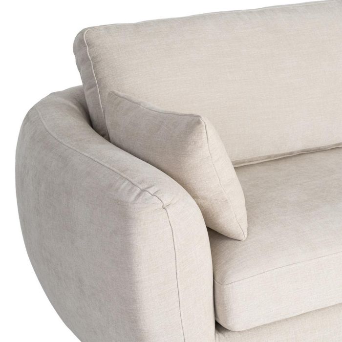 Sofá 3 Plazas Crema Tejido-Metal 229 X 92 X 88 cm