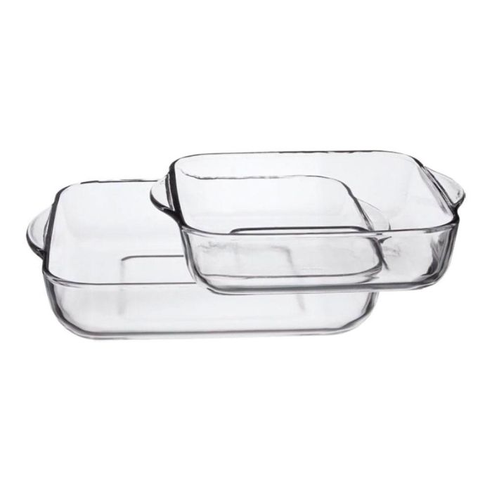 5Five Set 2 bandejas cuadradas para horno de cristal, 31.5x28.5x6 cm y 25.5x22x6 cm 0 5Five Set 2 bandejas cuadradas para horno de cristal, 31.5x28.5x6 cm y 25.5x22x6 cm 0