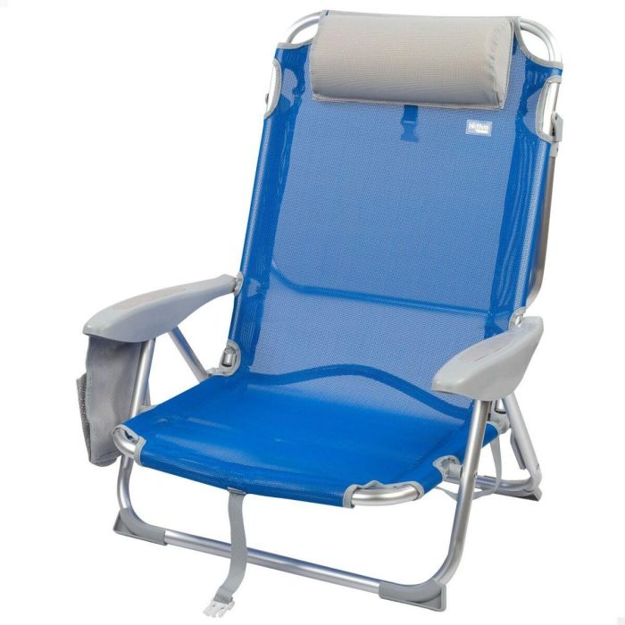 Silla Plegable con Reposacabezas Aktive Gomera Azul 51 x 76 x 45 cm (2 Unidades) 4 Silla Plegable con Reposacabezas Aktive Gomera Azul 51 x 76 x 45 cm (2 Unidades) 4