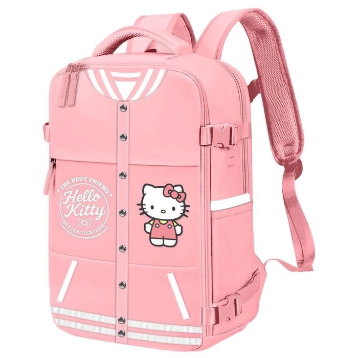 Karactermania Hello Kitty Varsity Mochila Mercury 2.0 Viaje Cabina Avión 40x20x25cm Rosa Compatible Aerolíneas Ideal para Portátil Impermeable