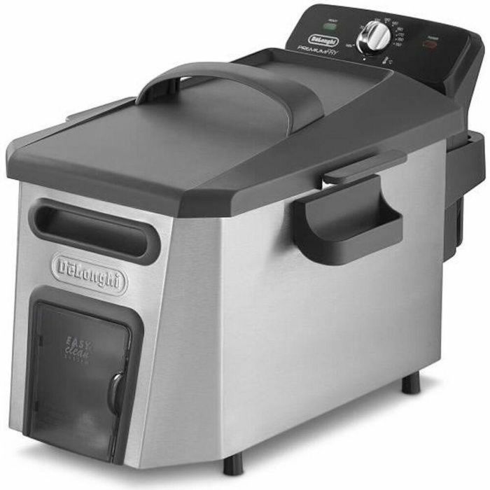 Delonghi F44510CZ Freidora eléctrica semiprofesional FamilyFry 1 kg patatas, 3.5L aceite, acero inoxidable, depósito extraíble, Easy Clean