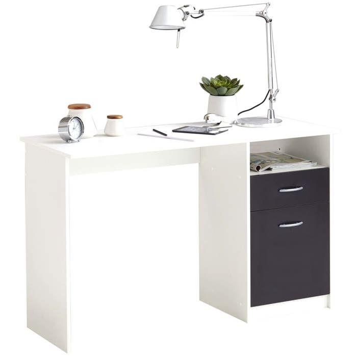 FMD FMD4029494113894 Escritorio JACKSON, Blanco con detalles negros, 123x76.5x50 cm, Fabricado en Alemania FMD FMD4029494113894 Escritorio JACKSON, Blanco con detalles negros, 123x76.5x50 cm, Fabricado en Alemania