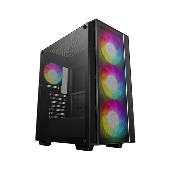 Deepcool MATREXX 55 Mesh V4 C Midi Tower Schwarz Negro ATX, Micro ATX, Mini-ITX para Juego con Ventana Lateral y Panel de Vidrio Templado