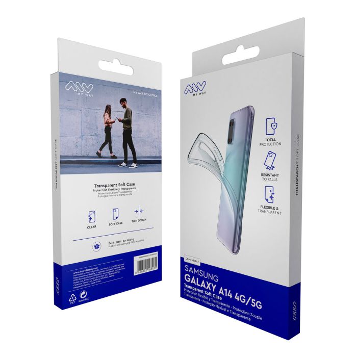 myway funda compatible con Samsung Galaxy A14 4G/5G transparente 1 myway funda compatible con Samsung Galaxy A14 4G/5G transparente 1